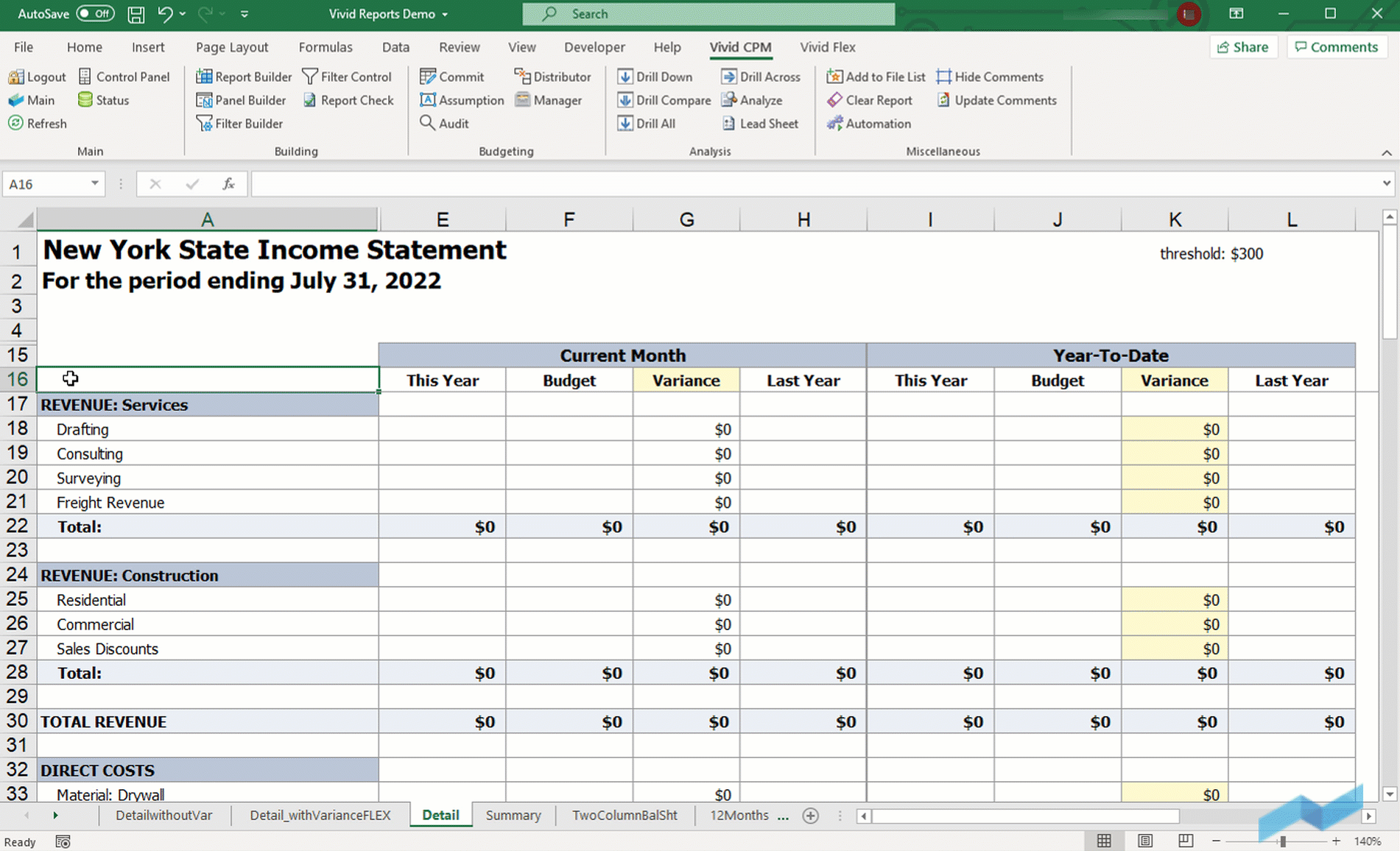 Vivid Reports does not use Excel formula